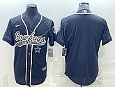 Men's Dallas Cowboys Blank Black Reflective With Patch Cool Base Stitched Baseball Jersey,baseball caps,new era cap wholesale,wholesale hats